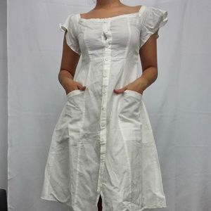 Forever 21 White Button Up Dress